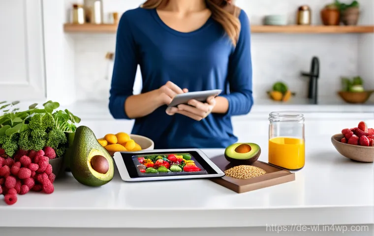 스마트 주방에서의 식단 관리 - **Prompt 2: Precision Cooking with Smart Appliances**
    "A dynamic shot of a person, fully dressed...