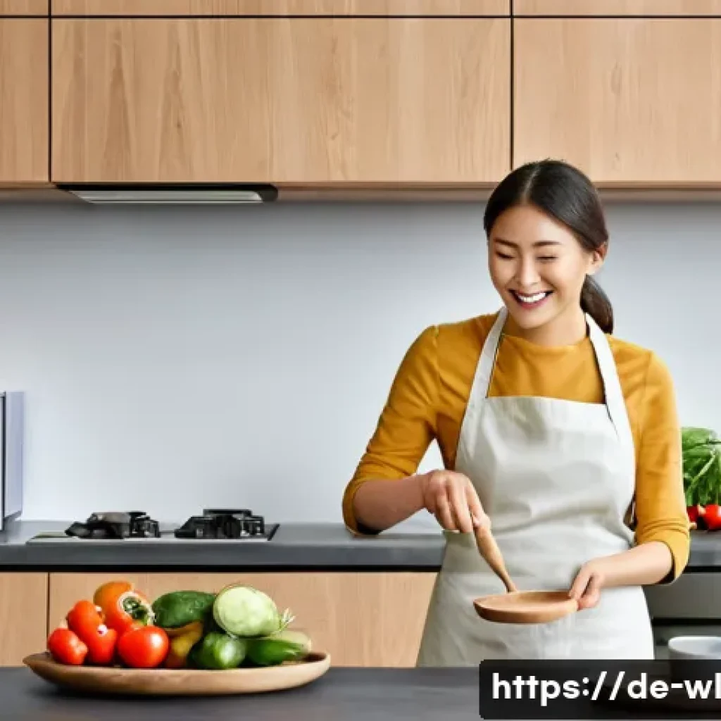스마트 주방의 가성비 평가 - **Prompt for Smart Cooking Assistant:**
"A brightly lit, modern German kitchen with clean lines ...