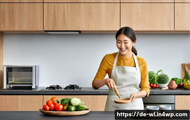 스마트 주방의 가성비 평가 - **Prompt for Smart Cooking Assistant:**
    "A brightly lit, modern German kitchen with clean lines ...